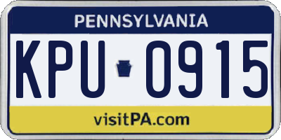 PA license plate KPU0915