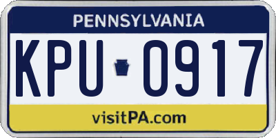 PA license plate KPU0917