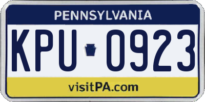 PA license plate KPU0923