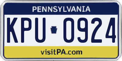 PA license plate KPU0924