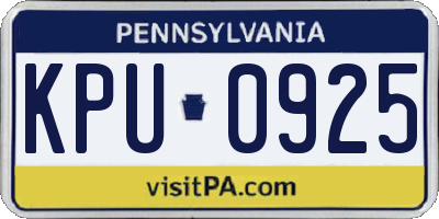 PA license plate KPU0925
