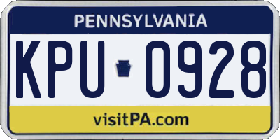 PA license plate KPU0928