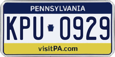 PA license plate KPU0929