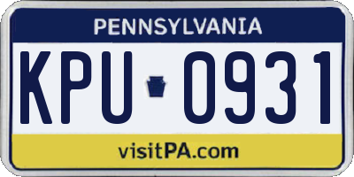 PA license plate KPU0931