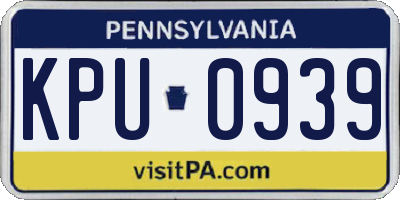 PA license plate KPU0939