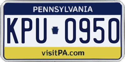 PA license plate KPU0950