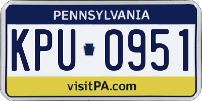 PA license plate KPU0951