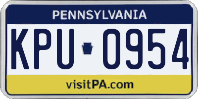 PA license plate KPU0954