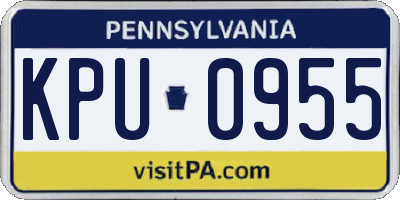 PA license plate KPU0955