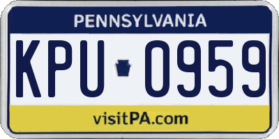 PA license plate KPU0959