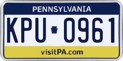 PA license plate KPU0961