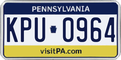 PA license plate KPU0964