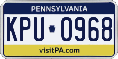 PA license plate KPU0968