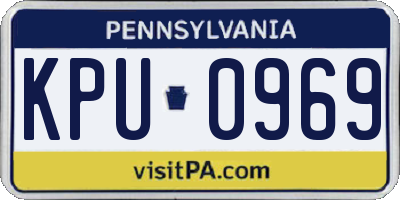 PA license plate KPU0969