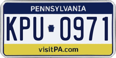 PA license plate KPU0971