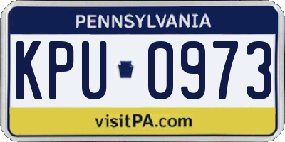 PA license plate KPU0973