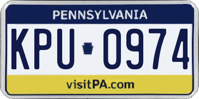 PA license plate KPU0974