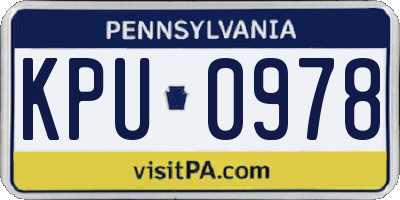 PA license plate KPU0978