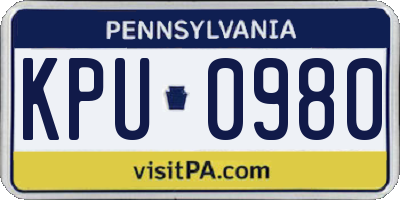 PA license plate KPU0980