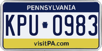 PA license plate KPU0983
