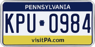 PA license plate KPU0984