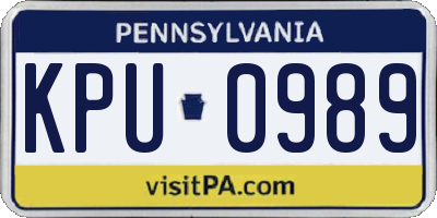 PA license plate KPU0989