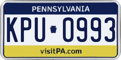 PA license plate KPU0993