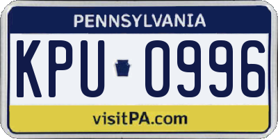 PA license plate KPU0996