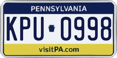 PA license plate KPU0998