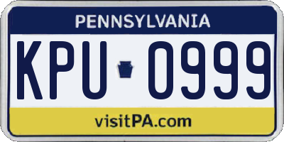 PA license plate KPU0999