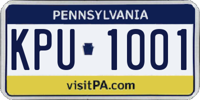 PA license plate KPU1001