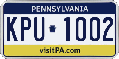 PA license plate KPU1002