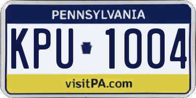 PA license plate KPU1004
