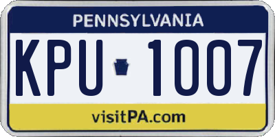 PA license plate KPU1007