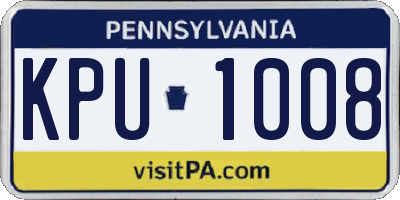 PA license plate KPU1008
