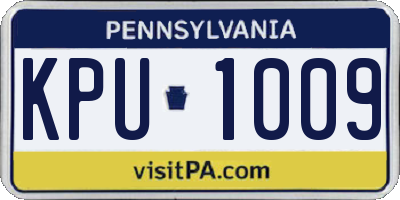 PA license plate KPU1009