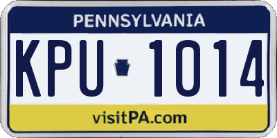 PA license plate KPU1014