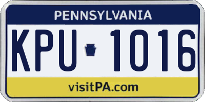 PA license plate KPU1016