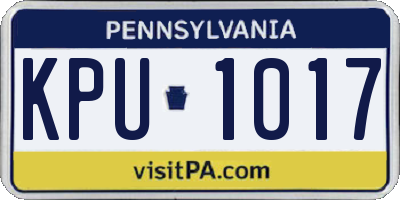 PA license plate KPU1017