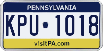 PA license plate KPU1018