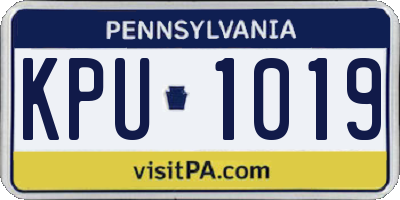 PA license plate KPU1019