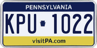 PA license plate KPU1022
