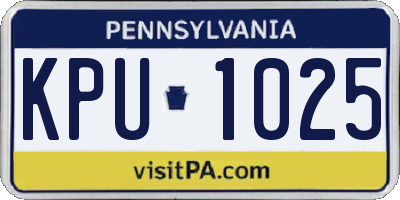 PA license plate KPU1025