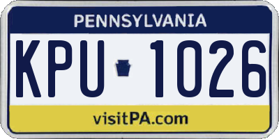 PA license plate KPU1026