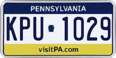 PA license plate KPU1029