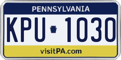 PA license plate KPU1030