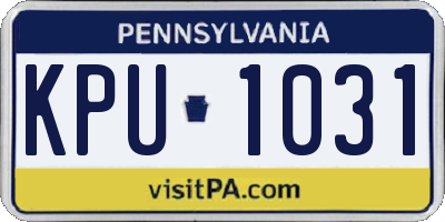 PA license plate KPU1031