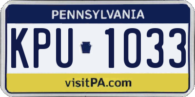 PA license plate KPU1033
