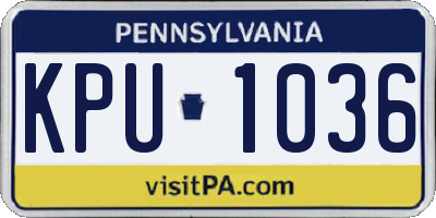 PA license plate KPU1036