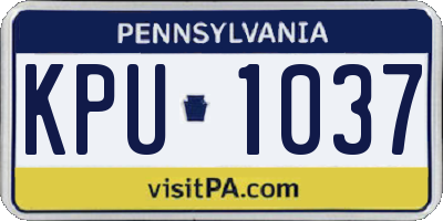 PA license plate KPU1037